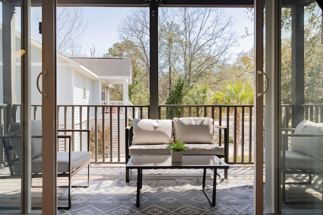 view of sunroom