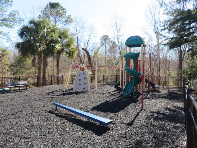 communal playground with fence