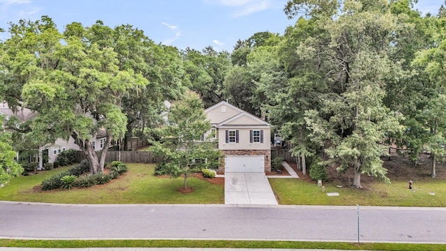 3873 Hanoverian Dr, Mount Pleasant, SC 29429 - view of front of house with driveway and an attached garage