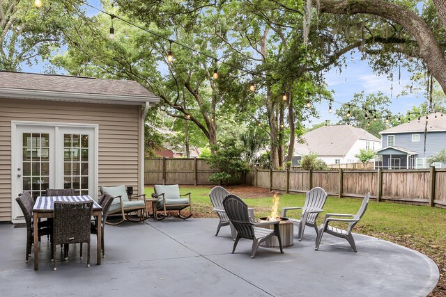 3873 Hanoverian Dr, Mount Pleasant, SC 29429 - view of patio featuring an outdoor fire pit