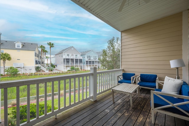 81 Sandbar Ln Unit 23, Folly Beach, SC 29439 - wooden terrace featuring a residential view and an outdoor living space