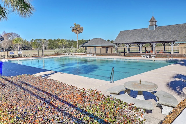 view of pool with a gazebo and a patio area