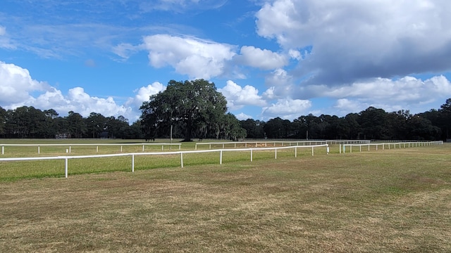 view of yard featuring a rural view