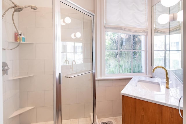 155 Wentworth St Unit A, Charleston, SC 29401 - bathroom with a shower stall and vanity