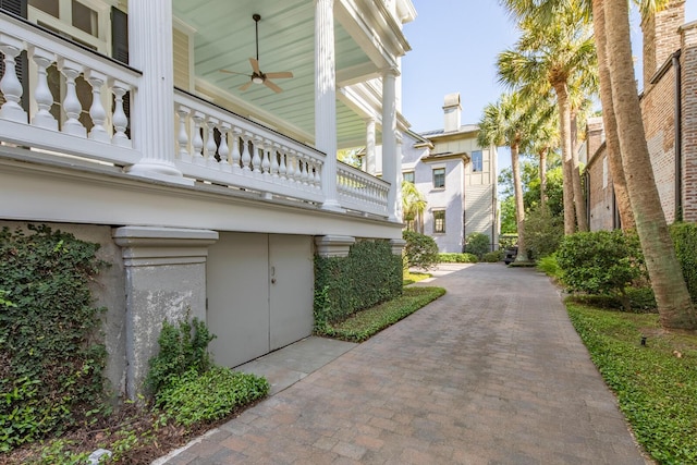 155 Wentworth St Unit A, Charleston, SC 29401 - view of side of home featuring ceiling fan and a balcony