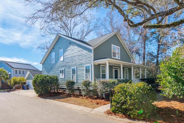 view of front facade featuring covered porch