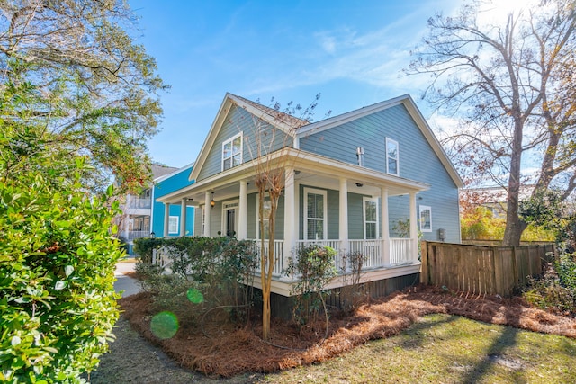 exterior space with covered porch