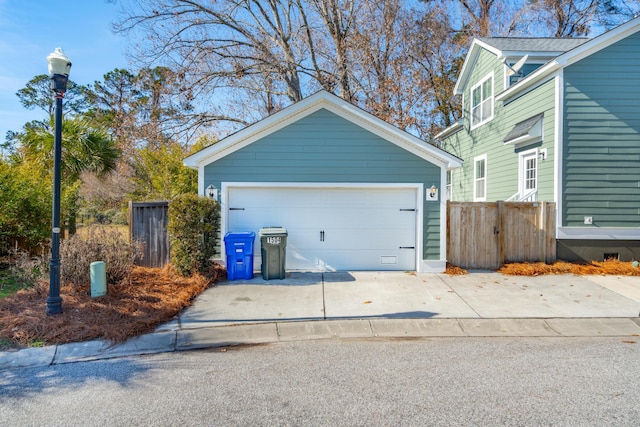 view of garage