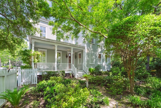 view of front of property with a porch