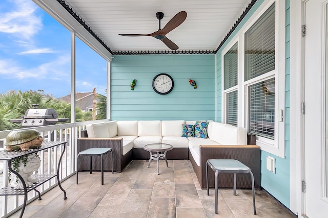 3115 Cross Vine Ln, Summerville, SC 29483 - sunroom / solarium featuring ceiling fan