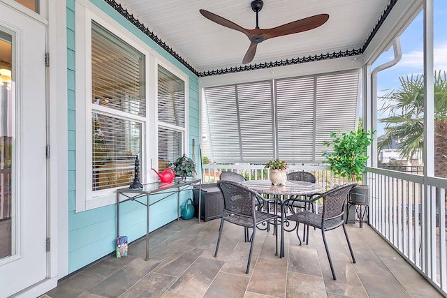 3115 Cross Vine Ln, Summerville, SC 29483 - sunroom with a healthy amount of sunlight and ceiling fan