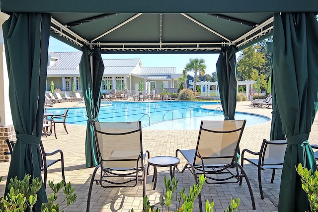 3115 Cross Vine Ln, Summerville, SC 29483 - community pool featuring a gazebo and a patio area