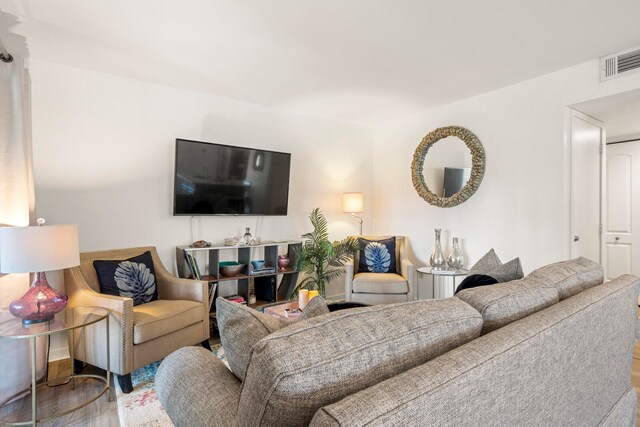 living room featuring hardwood / wood-style flooring