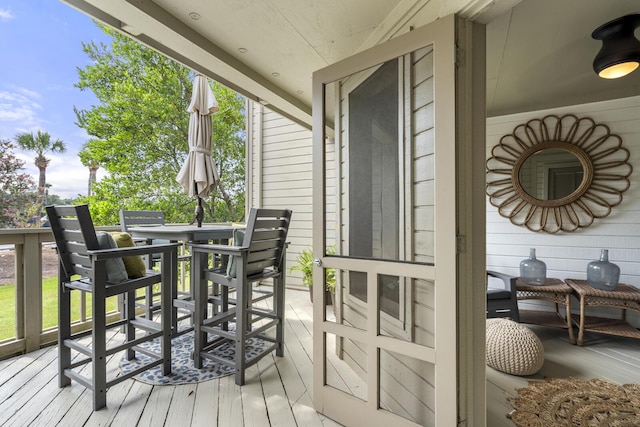 1647 Live Oak Park, Seabrook Island, SC 29455 - wooden terrace with a ceiling fan