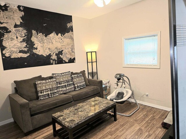 9489 Sidneys Rd, Round O, SC 29474 - living area featuring wood finished floors and baseboards