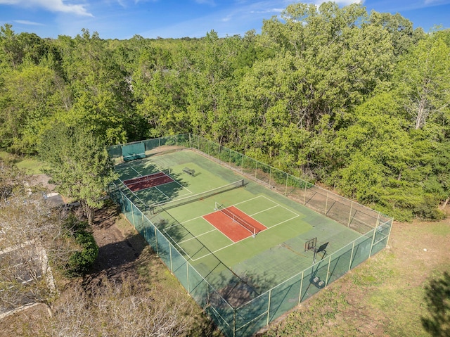 aerial view featuring a view of trees