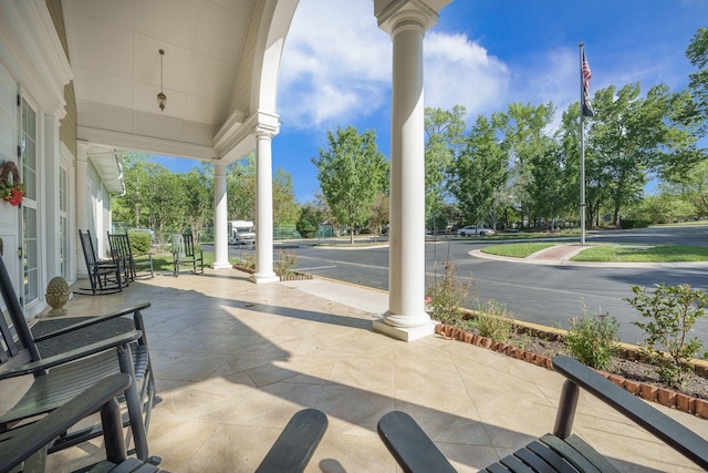 view of patio / terrace featuring covered porch