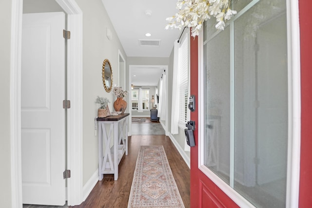 101 Patterson Ave, Goose Creek, SC 29445 - hallway with dark wood-style floors and baseboards