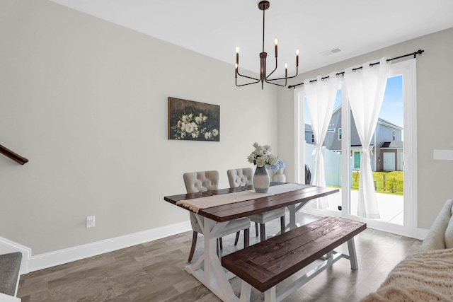 101 Patterson Ave, Goose Creek, SC 29445 - dining room with a chandelier and wood finished floors