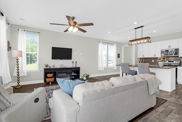 101 Patterson Ave, Goose Creek, SC 29445 - living area with a ceiling fan and recessed lighting
