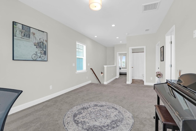 101 Patterson Ave, Goose Creek, SC 29445 - sitting room with an upstairs landing, carpet flooring, and recessed lighting