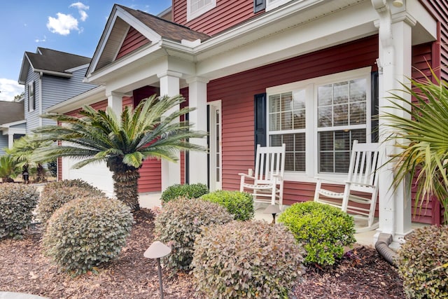 view of property exterior featuring a porch