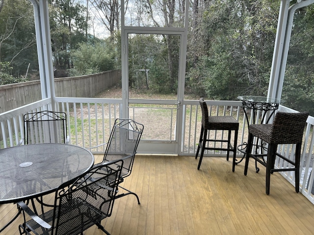 view of sunroom