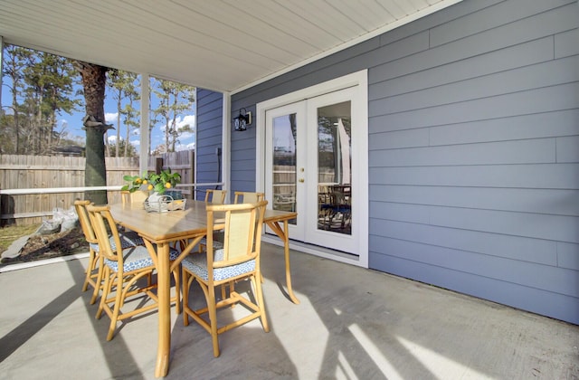 sunroom with french doors