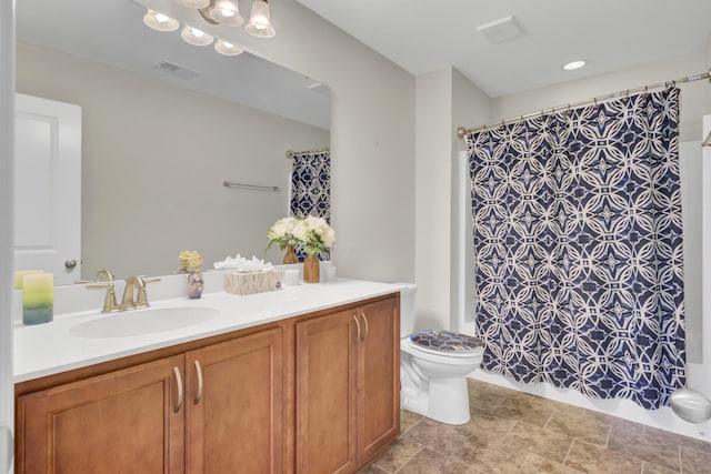 308 Legendres Dr, Goose Creek, SC 29445 - bathroom featuring vanity, toilet, and shower / bath combo