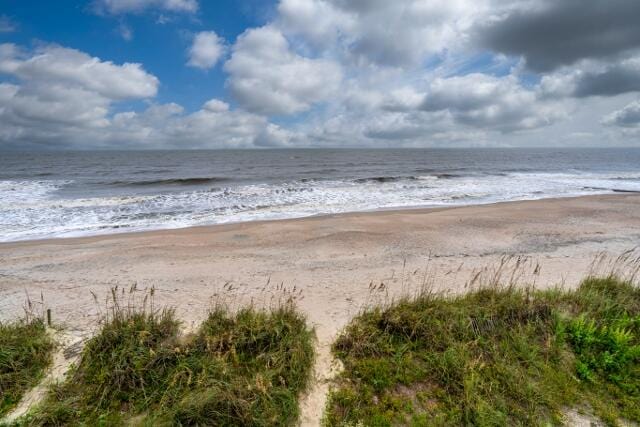 water view with a view of the beach