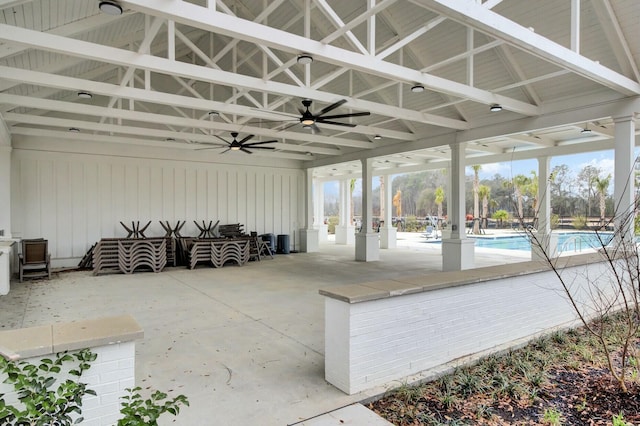 view of patio / terrace with ceiling fan