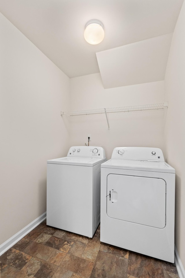 251 Coosawatchie St, Summerville, SC 29485 - washroom featuring independent washer and dryer, stone finish flooring, and baseboards
