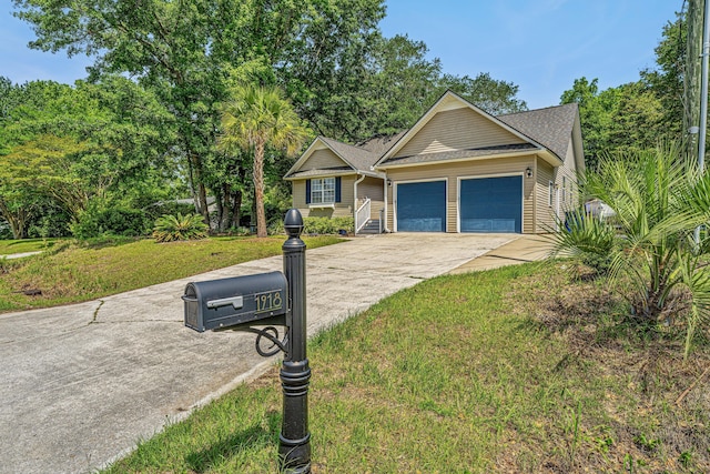 1918 Piper Dr, Charleston, SC 29407 - view of front of home featuring concrete driveway, an attached garage, a front lawn, and roof with shingles
