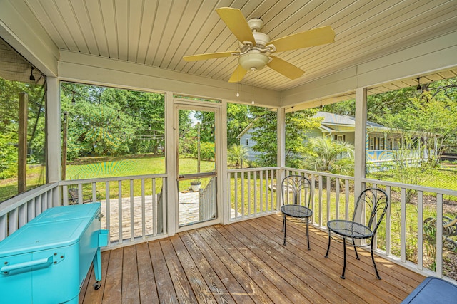 1918 Piper Dr, Charleston, SC 29407 - unfurnished sunroom with a ceiling fan