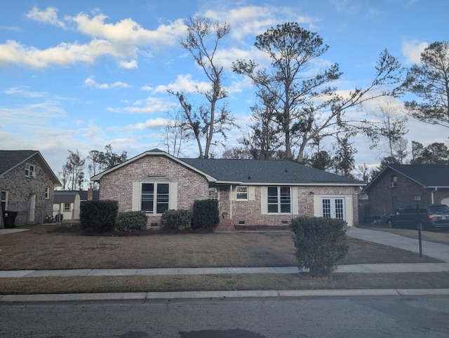 view of single story home