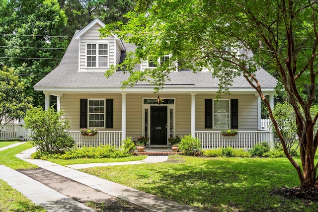1431 Whispering Oak Trl, Mount Pleasant, SC 29466 - view of front of property with covered porch, a shingled roof, and a front yard