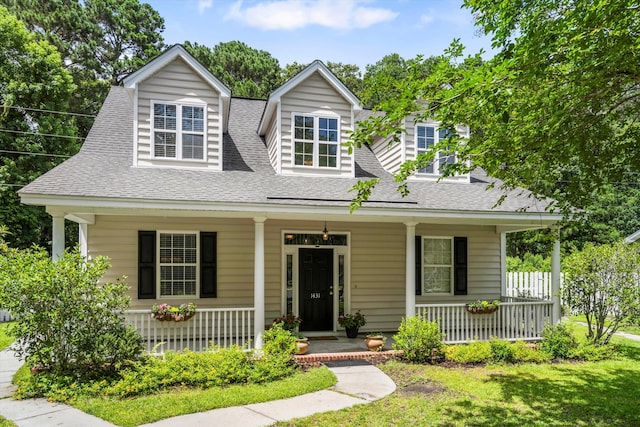 1431 Whispering Oak Trl, Mount Pleasant, SC 29466 - view of front of house featuring covered porch, roof with shingles, and a front lawn