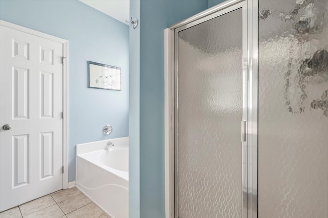 1431 Whispering Oak Trl, Mount Pleasant, SC 29466 - bathroom with tile patterned floors, a stall shower, and a garden tub