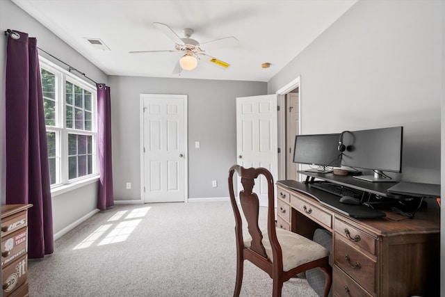 1431 Whispering Oak Trl, Mount Pleasant, SC 29466 - carpeted office with a ceiling fan and baseboards