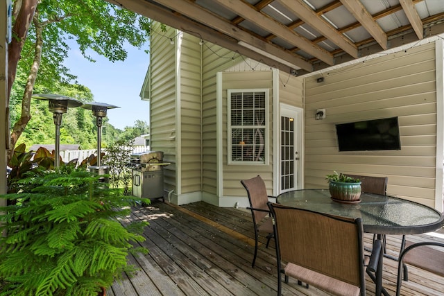 1431 Whispering Oak Trl, Mount Pleasant, SC 29466 - wooden deck featuring outdoor dining area