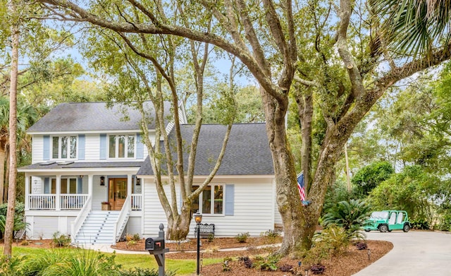 view of front of property with covered porch