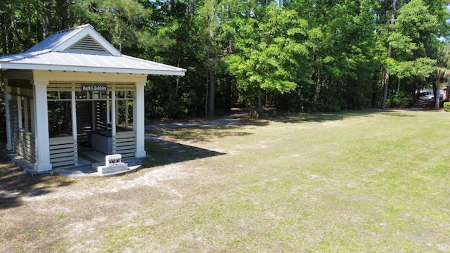 view of yard with a gazebo