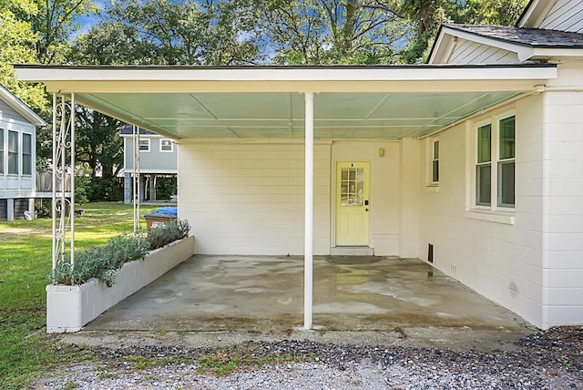 view of patio / terrace featuring a carport