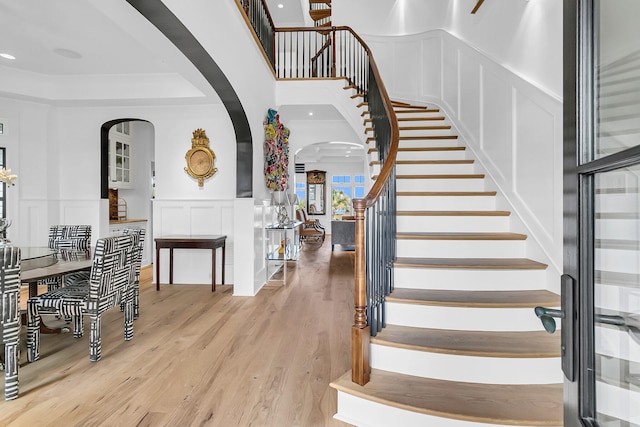 foyer entrance featuring light hardwood / wood-style floors