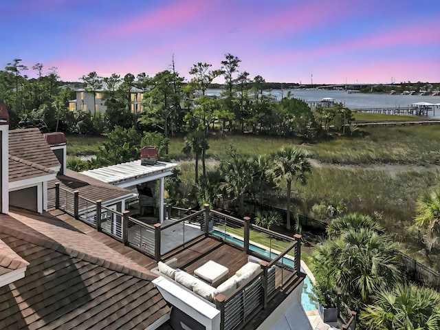 1913 Mooring Line Way, Mount Pleasant, SC 29466 - exterior space with a garage and a water view