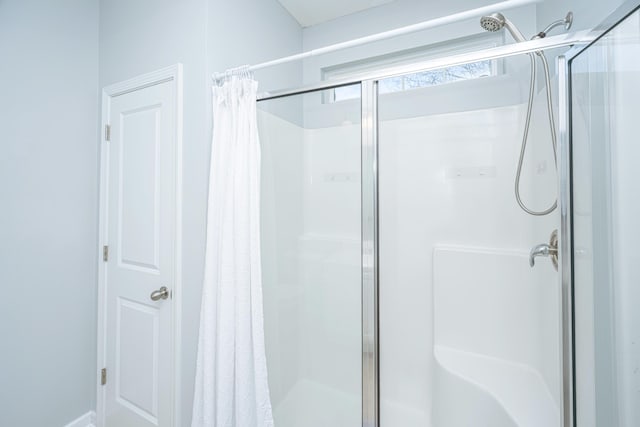 full bathroom with a stall shower