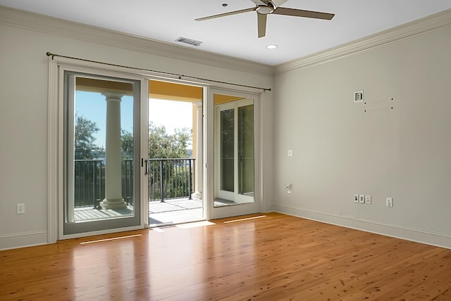 4252 Faber Place Dr Unit 203, North Charleston, SC 29405 - empty room with crown molding, a ceiling fan, wood finished floors, baseboards, and recessed lighting