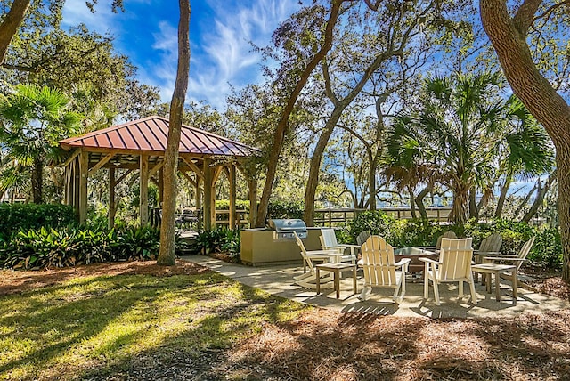 4252 Faber Place Dr Unit 203, North Charleston, SC 29405 - view of yard with area for grilling and a gazebo