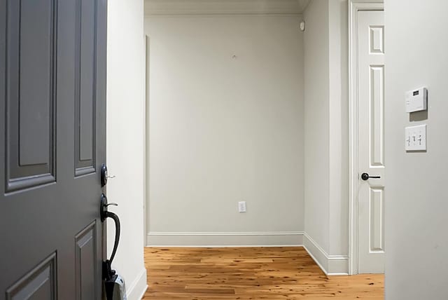 4252 Faber Place Dr Unit 203, North Charleston, SC 29405 - foyer featuring light wood finished floors, baseboards, and crown molding