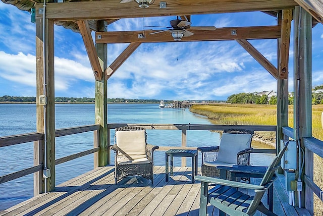 4252 Faber Place Dr Unit 203, North Charleston, SC 29405 - dock area with a deck with water view